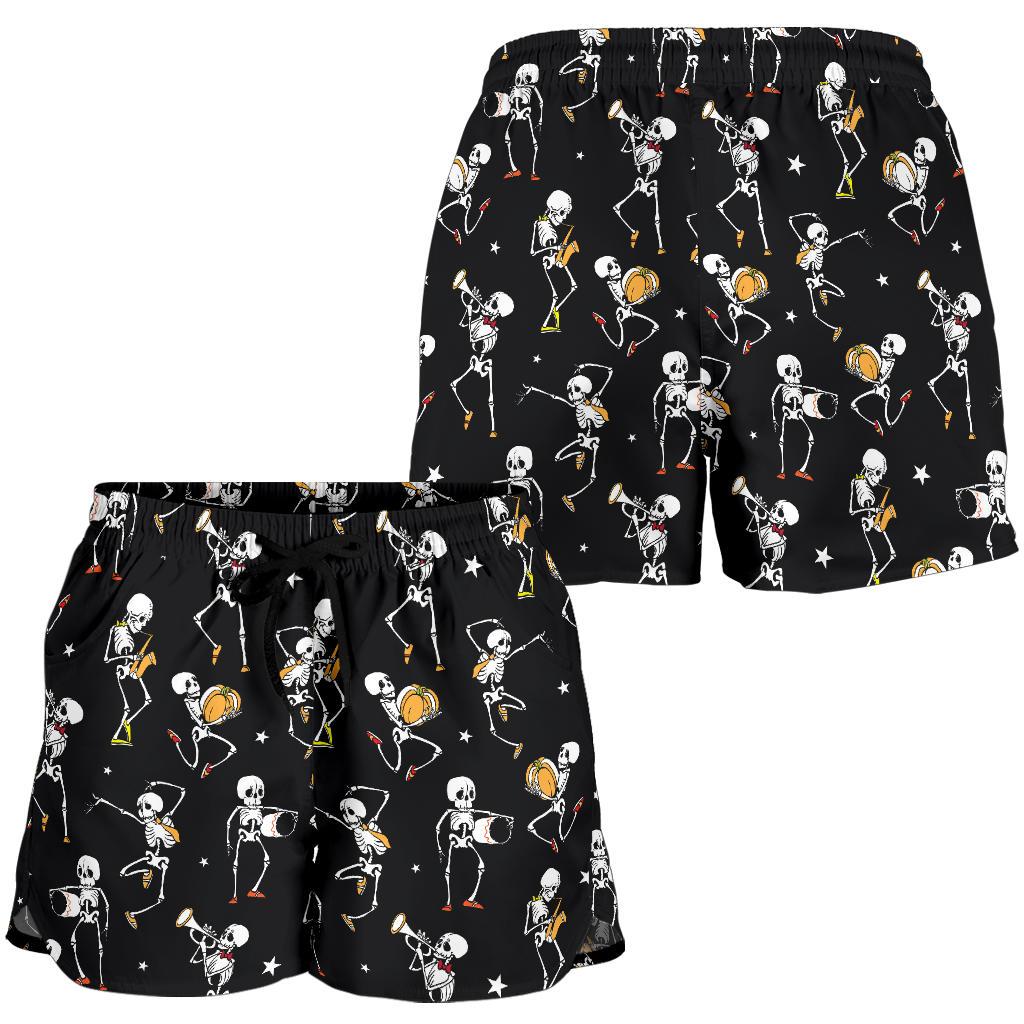 Skeleton Dance Print Women Shorts-JTAMIGO.COM