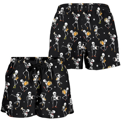 Skeleton Dance Print Women Shorts-JTAMIGO.COM