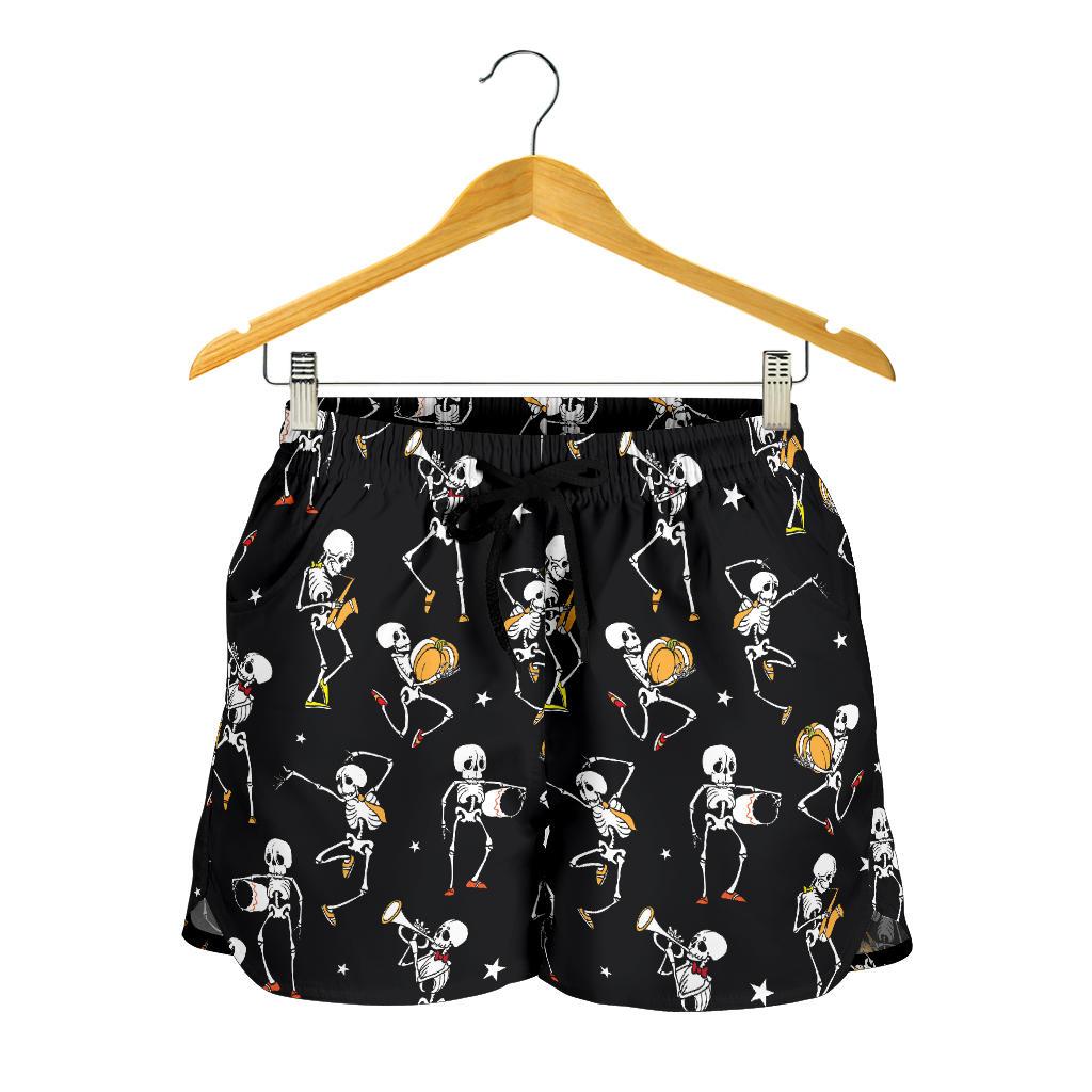 Skeleton Dance Print Women Shorts-JTAMIGO.COM