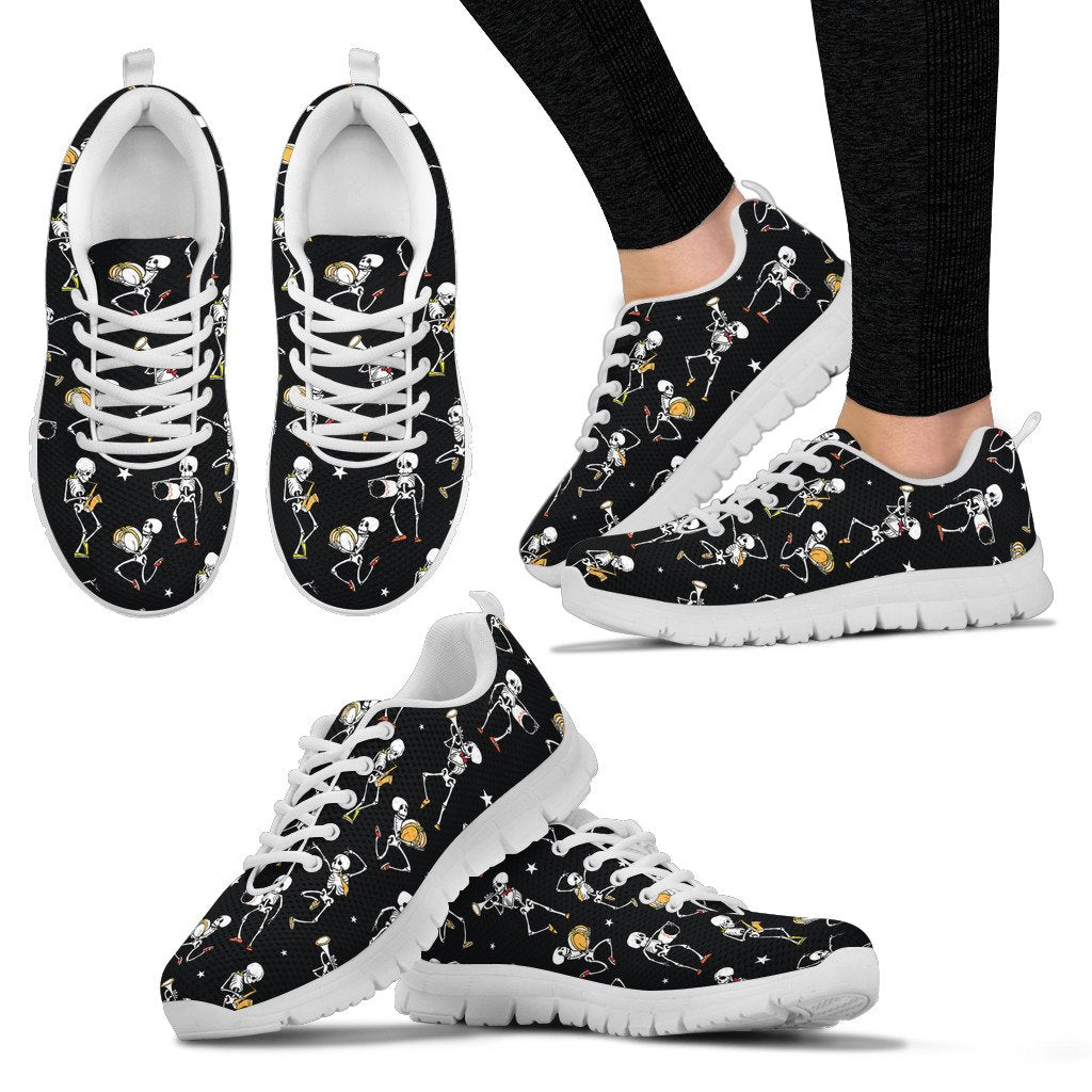 Skeleton Dance Print Women Sneakers Shoes