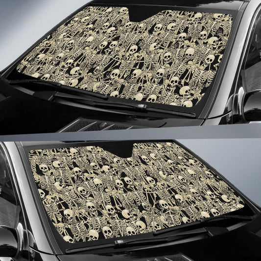 Skeleton Design Print Car Sun Shade For Windshield