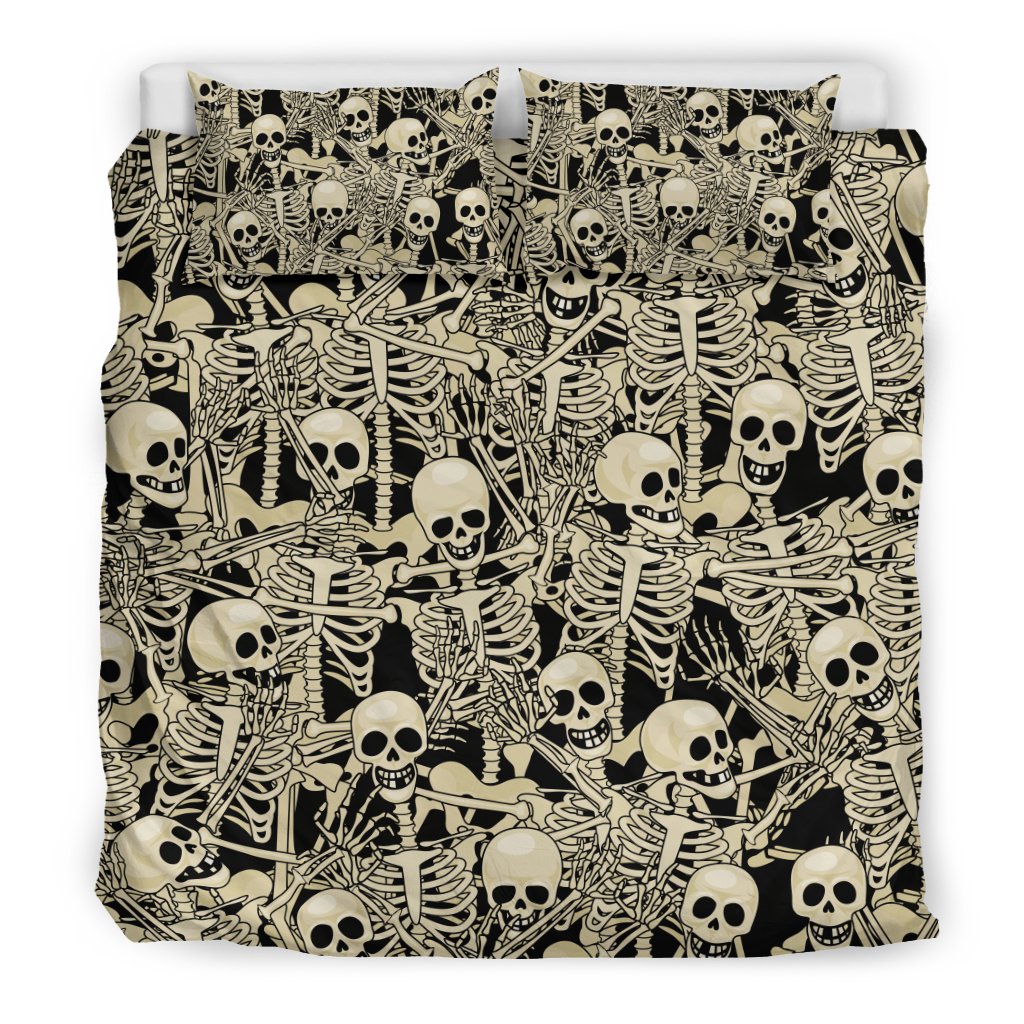 Skeleton Design Print Duvet Cover Bedding Set