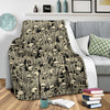 Skeleton Design Print Fleece Blanket