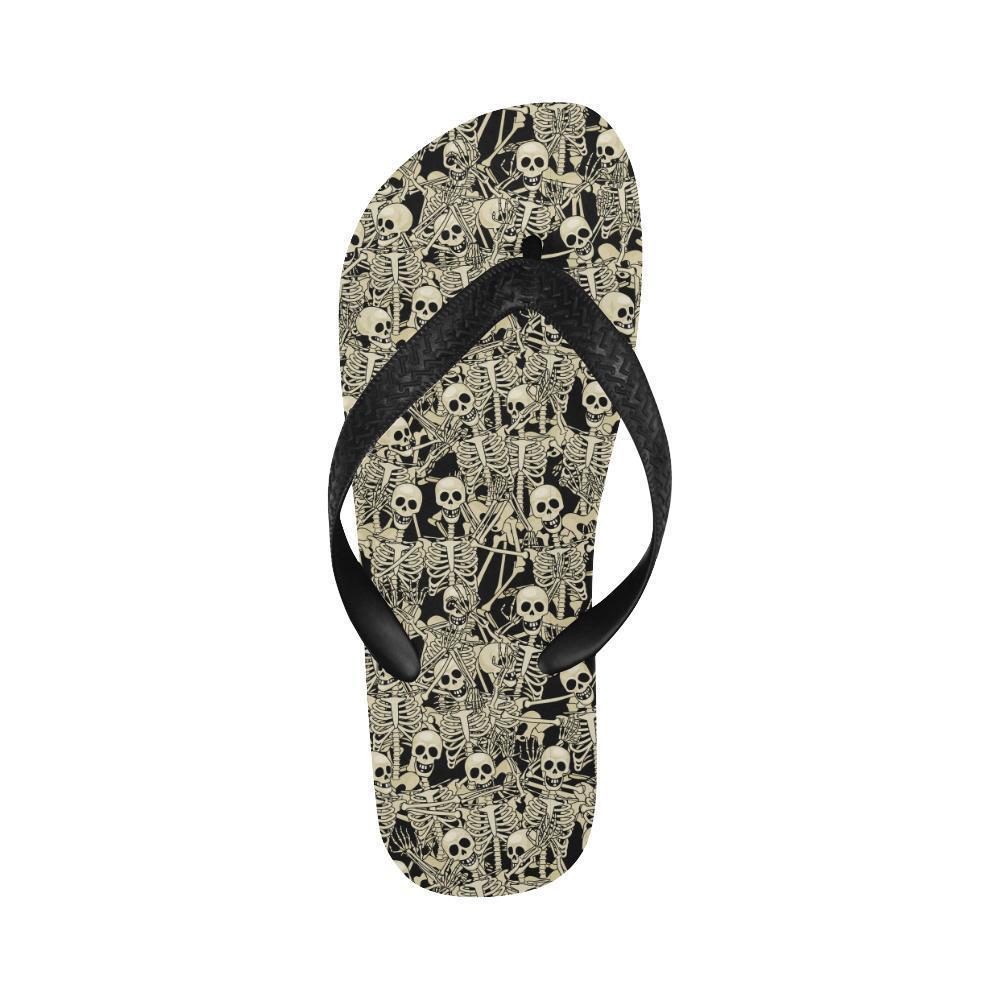 Skeleton Design Print Flip Flops-JTAMIGO.COM