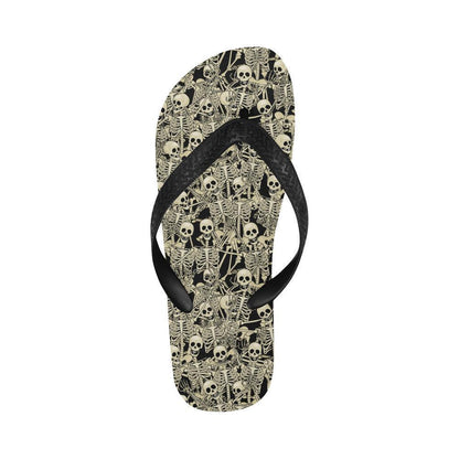 Skeleton Design Print Flip Flops-JTAMIGO.COM