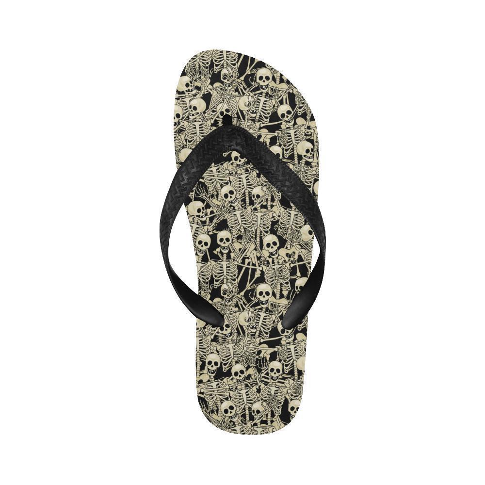 Skeleton Design Print Flip Flops-JTAMIGO.COM