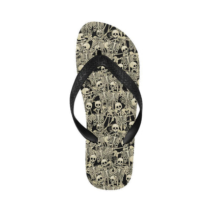 Skeleton Design Print Flip Flops-JTAMIGO.COM