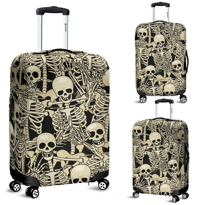 Skeleton Design Print Luggage Cover Protector