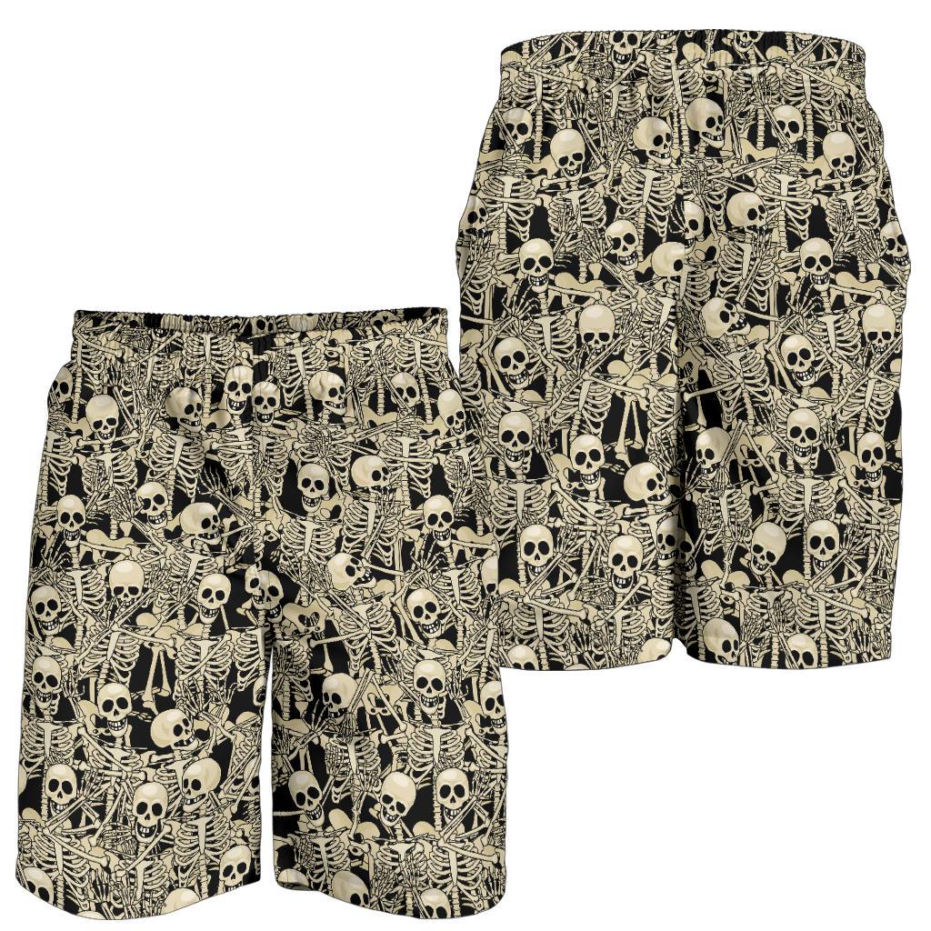 Skeleton Design Print Mens Shorts-JTAMIGO.COM
