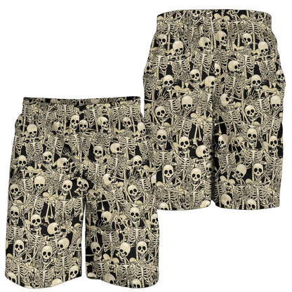 Skeleton Design Print Mens Shorts-JTAMIGO.COM