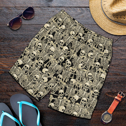 Skeleton Design Print Mens Shorts-JTAMIGO.COM