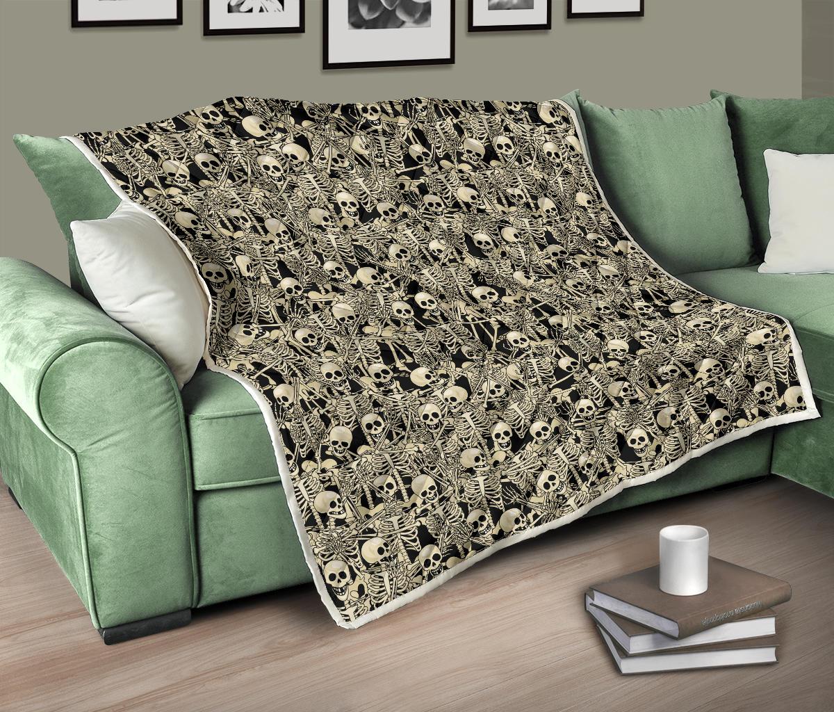 Skeleton Design Print Premium Quilt-JTAMIGO.COM