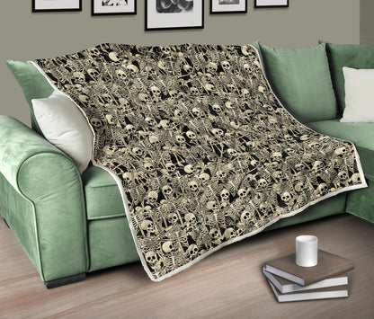 Skeleton Design Print Premium Quilt-JTAMIGO.COM