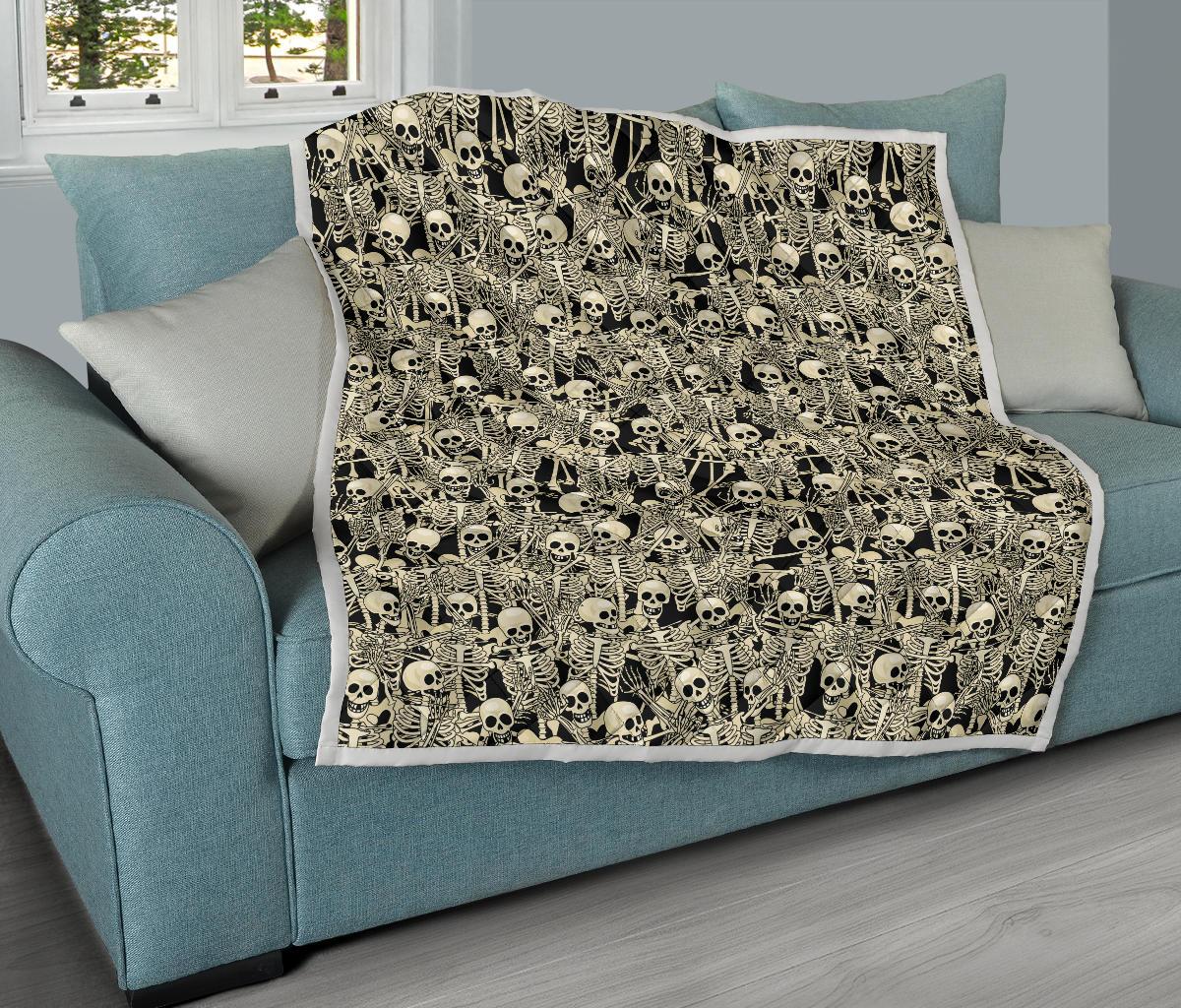 Skeleton Design Print Premium Quilt-JTAMIGO.COM