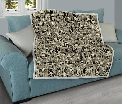 Skeleton Design Print Premium Quilt-JTAMIGO.COM