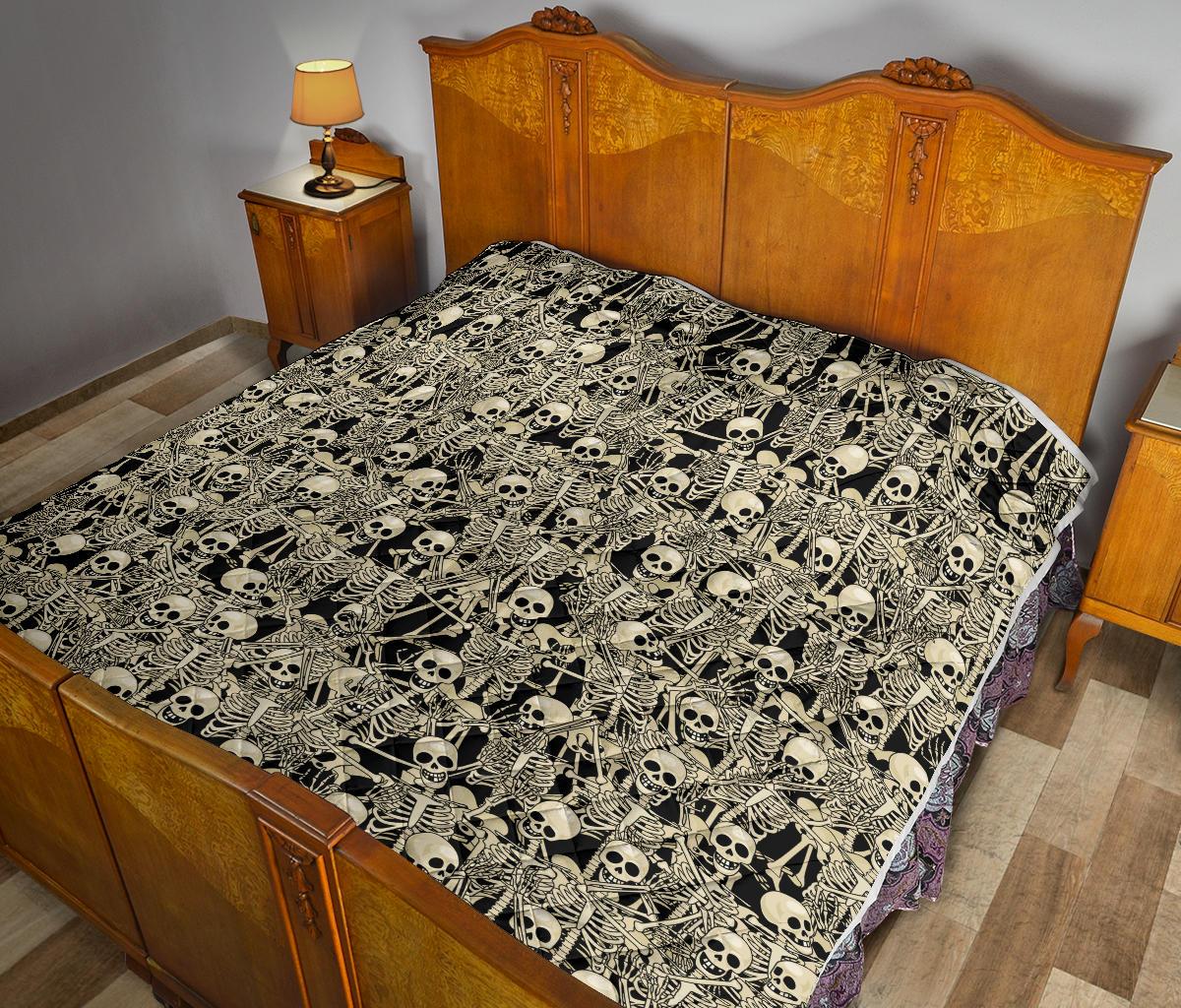 Skeleton Design Print Premium Quilt-JTAMIGO.COM