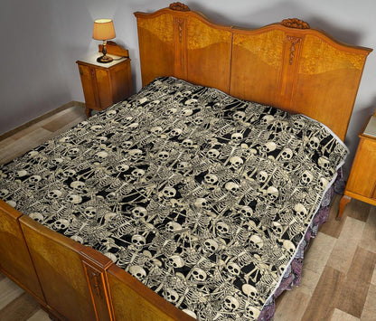 Skeleton Design Print Premium Quilt-JTAMIGO.COM
