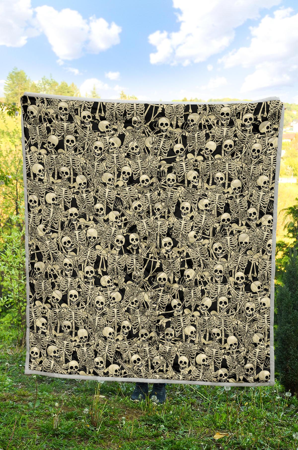 Skeleton Design Print Premium Quilt-JTAMIGO.COM