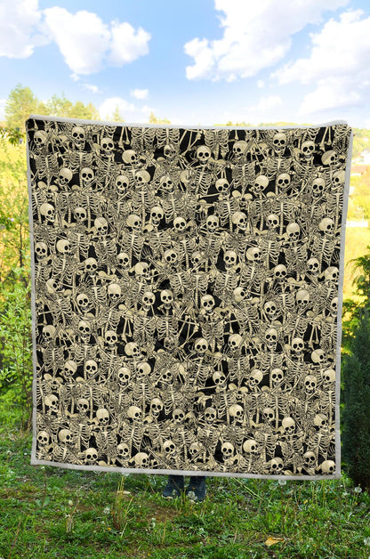 Skeleton Design Print Premium Quilt-JTAMIGO.COM