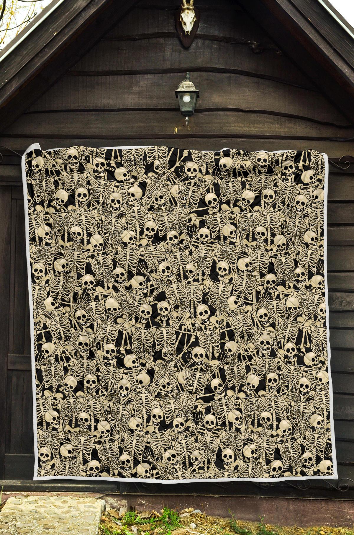 Skeleton Design Print Premium Quilt-JTAMIGO.COM