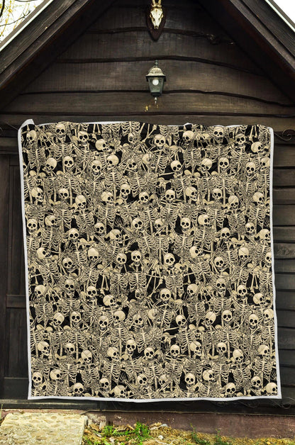Skeleton Design Print Premium Quilt-JTAMIGO.COM