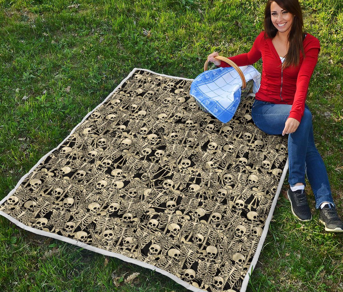 Skeleton Design Print Premium Quilt-JTAMIGO.COM