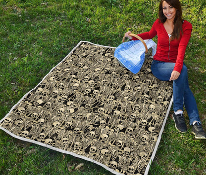 Skeleton Design Print Premium Quilt-JTAMIGO.COM