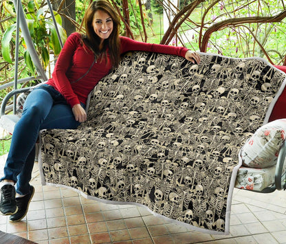 Skeleton Design Print Premium Quilt-JTAMIGO.COM