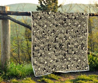 Skeleton Design Print Premium Quilt-JTAMIGO.COM