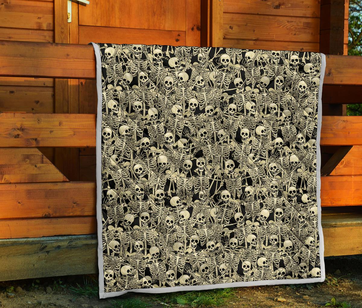 Skeleton Design Print Premium Quilt-JTAMIGO.COM