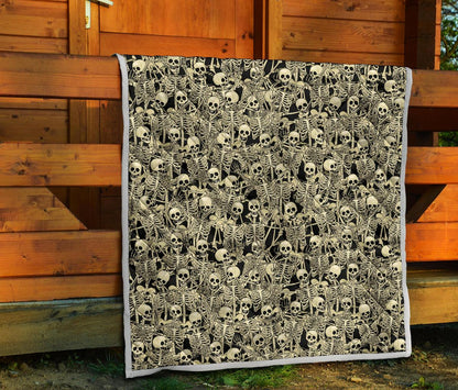 Skeleton Design Print Premium Quilt-JTAMIGO.COM