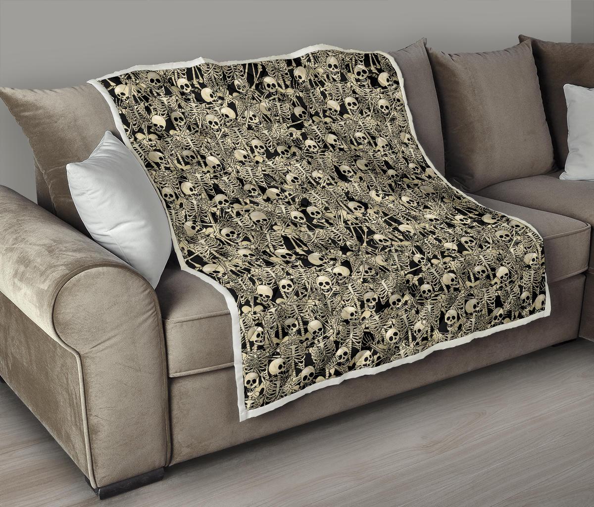 Skeleton Design Print Premium Quilt-JTAMIGO.COM