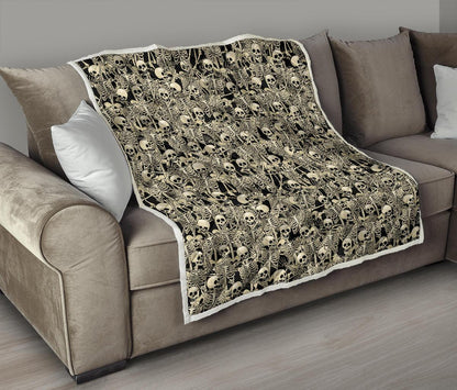 Skeleton Design Print Premium Quilt-JTAMIGO.COM
