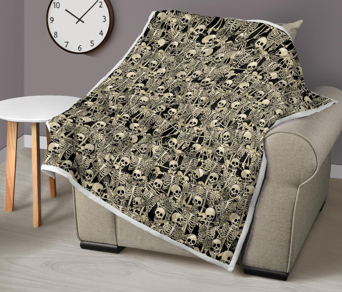 Skeleton Design Print Premium Quilt-JTAMIGO.COM