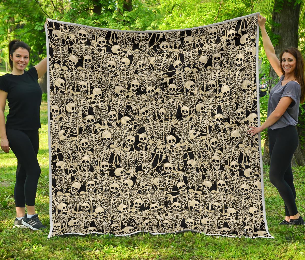 Skeleton Design Print Premium Quilt-JTAMIGO.COM