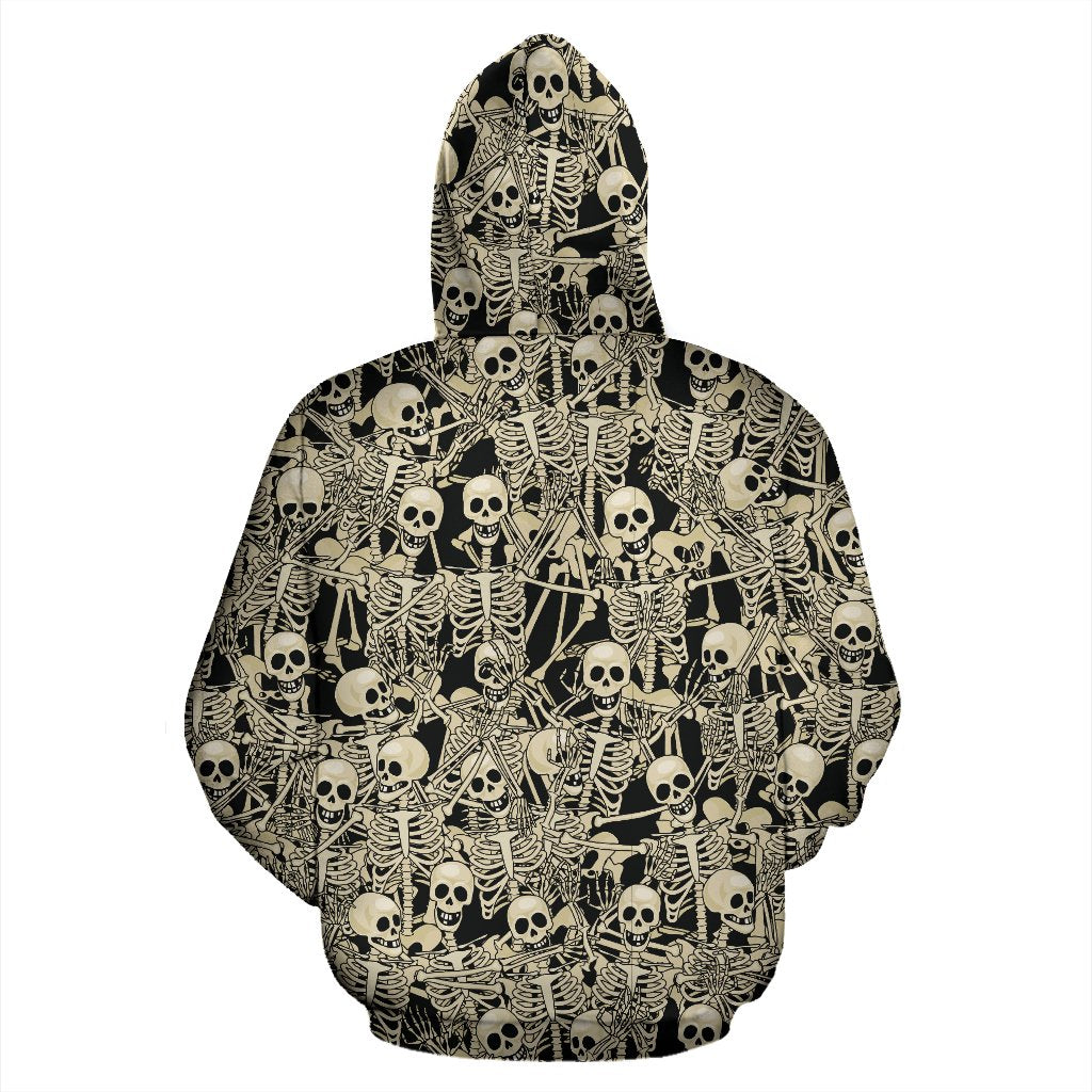 Skeleton Design Print Pullover Hoodie