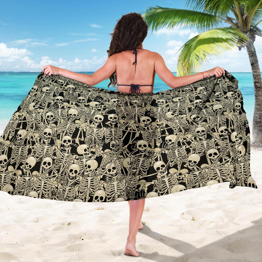 Skeleton Design Print Sarong Pareo Wrap