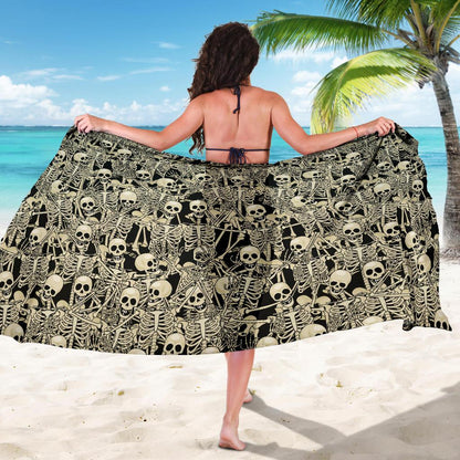 Skeleton Design Print Sarong Pareo Wrap
