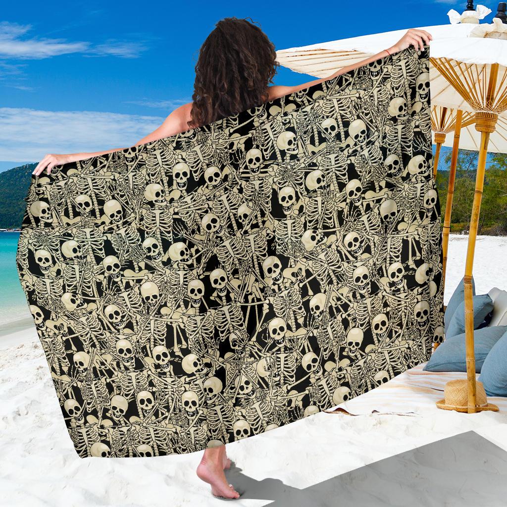 Skeleton Design Print Sarong Pareo Wrap