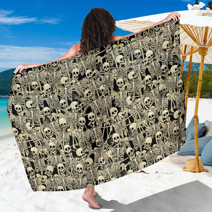 Skeleton Design Print Sarong Pareo Wrap