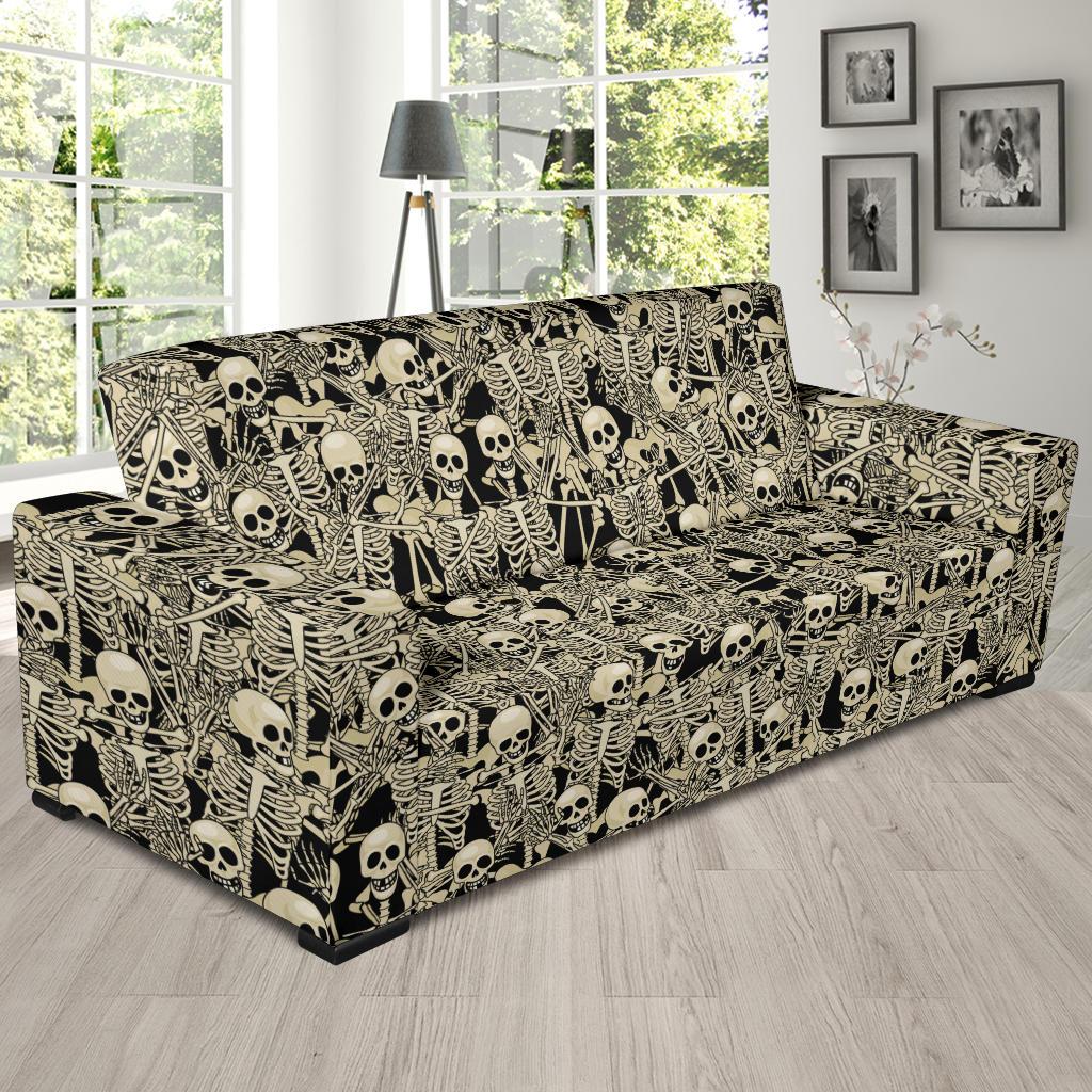 Skeleton Design Print Sofa Slipcover-JTAMIGO.COM