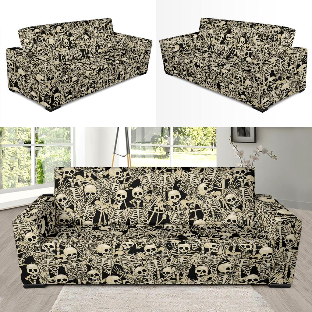 Skeleton Design Print Sofa Slipcover-JTAMIGO.COM