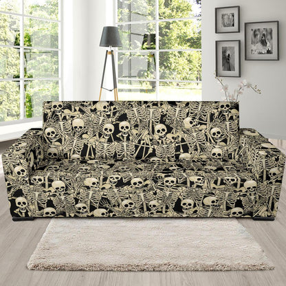 Skeleton Design Print Sofa Slipcover-JTAMIGO.COM