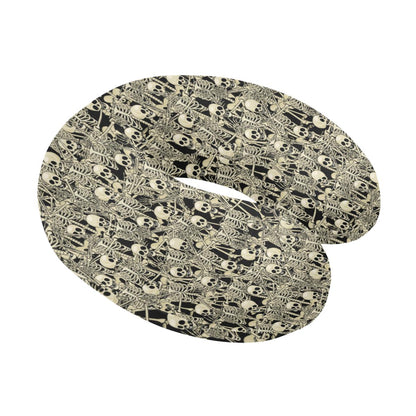 Skeleton Design Print U-Shaped Travel Neck Pillow-JTAMIGO.COM