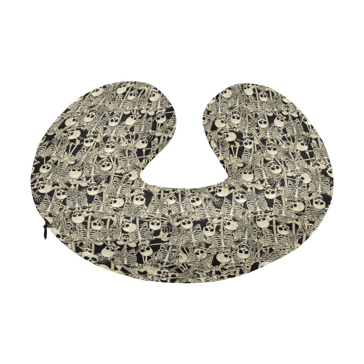 Skeleton Design Print U-Shaped Travel Neck Pillow-JTAMIGO.COM