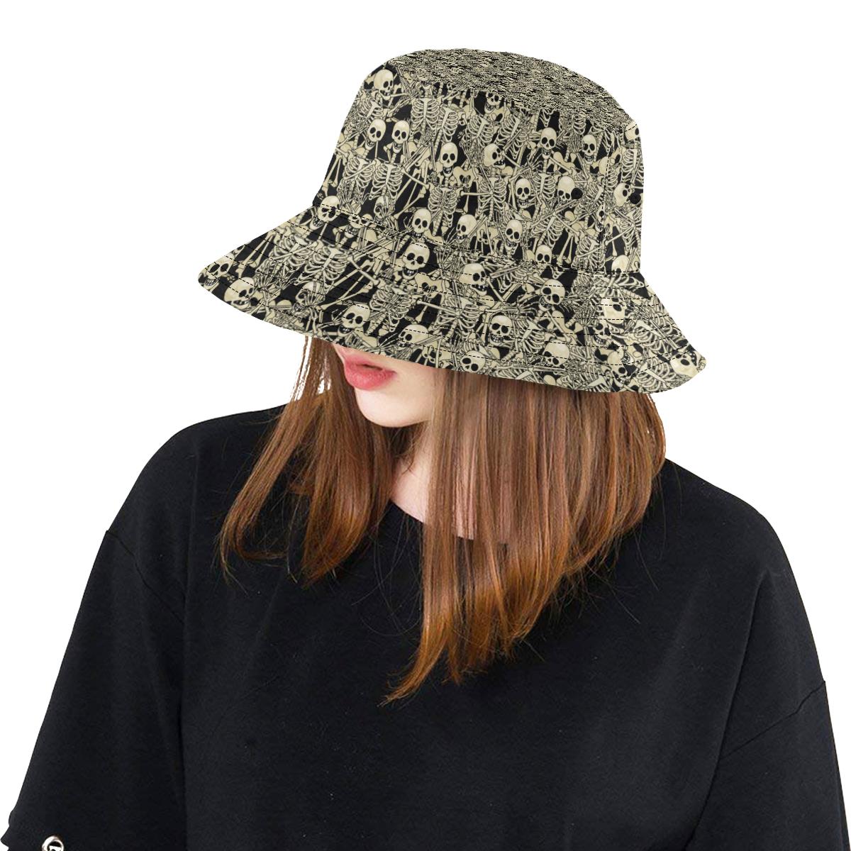 Skeleton Design Print Unisex Bucket Hat