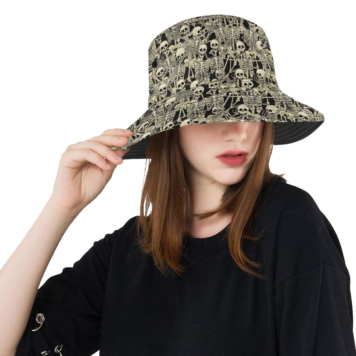 Skeleton Design Print Unisex Bucket Hat