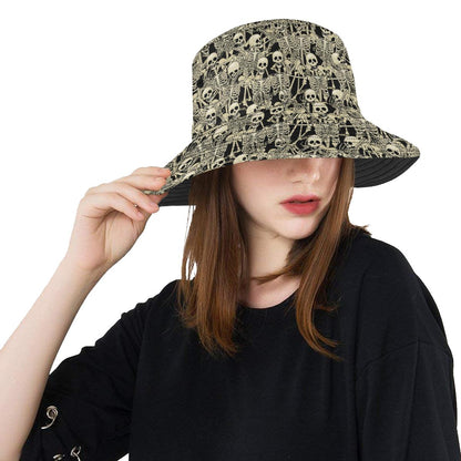 Skeleton Design Print Unisex Bucket Hat