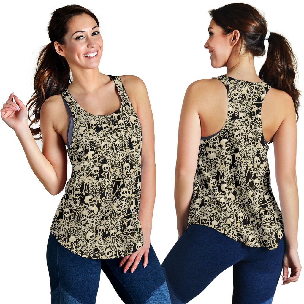 Skeleton Design Print Women Racerback Tank Top