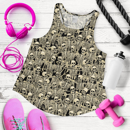 Skeleton Design Print Women Racerback Tank Top